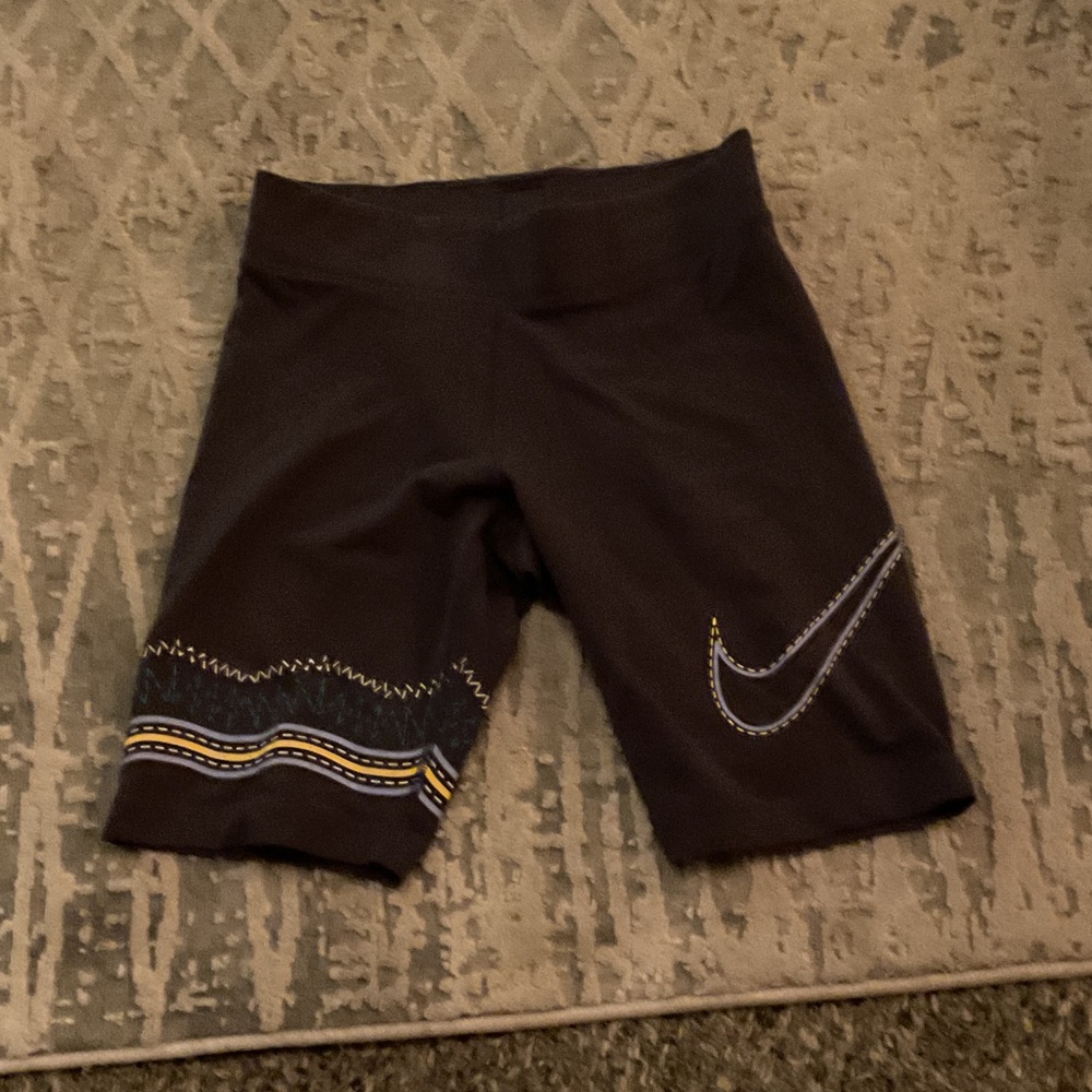 Nike Kids Black Shorts with Yellow and White Accents